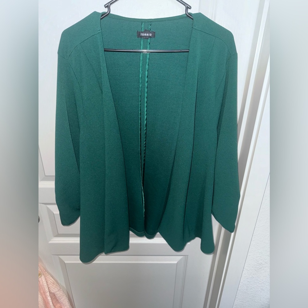 Open fabric blazer cardigan